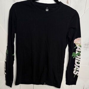 Adidas Black Long Sleeve with Floral Accents
